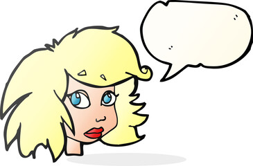 speech bubble cartoon female face