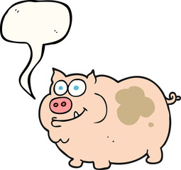 speech bubble cartoon pig