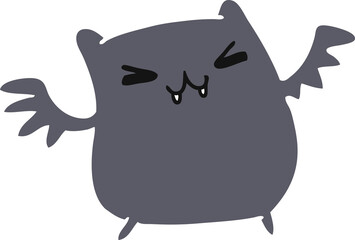 cartoon of a kawaii cute bat