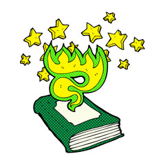 cartoon magical spell book