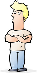 cartoon man with folded arms