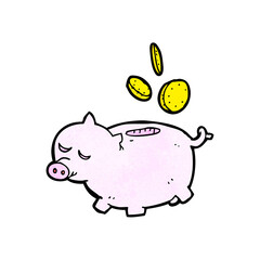 cartoon piggy bank