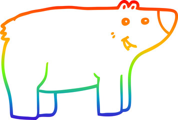 rainbow gradient line drawing cartoon bear