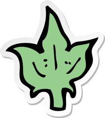 sticker of a cartoon leaf symbol