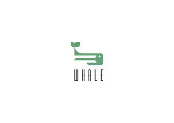 Template logo design solution with whale stilization image