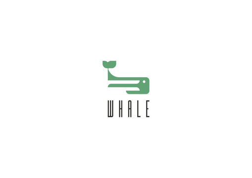 Template logo design solution with whale stilization image