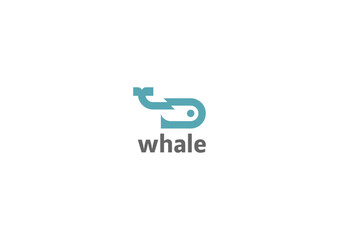 Template logo design solution with whale image