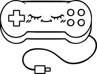 line drawing cartoon game controller