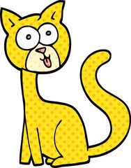 funny comic book style cartoon cat