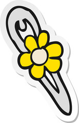 Fototapeta na wymiar sticker of a cartoon hair clip