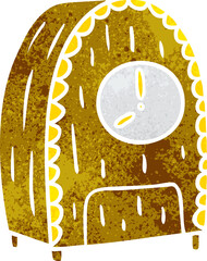 retro cartoon doodle of an old fashioned clock