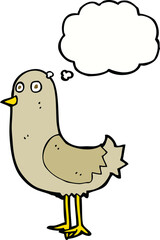 cartoon bird with thought bubble