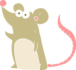 flat color illustration of a cartoon mouse