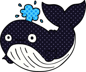 cartoon doodle whale