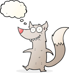thought bubble cartoon little wolf