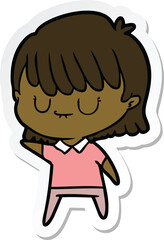 sticker of a cartoon woman