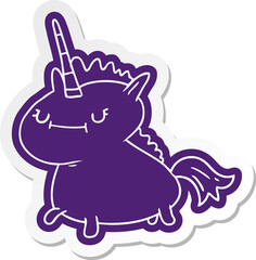 cartoon sticker of a magical unicorn