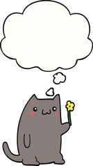 cute cartoon cat and thought bubble
