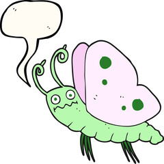 speech bubble cartoon funny butterfly