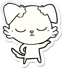 sticker of a cute cartoon dog