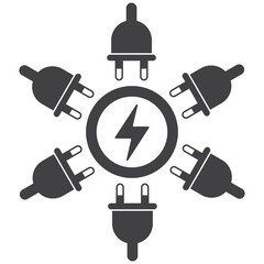 plug and electricity icon, green energy 