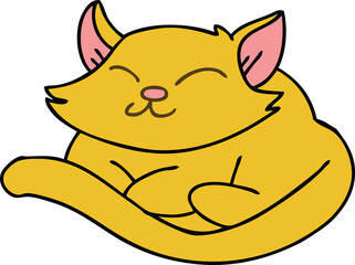 quirky hand drawn cartoon cat