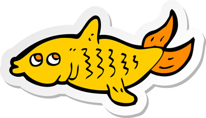 sticker of a cartoon fish