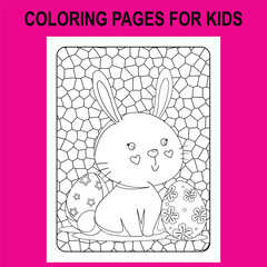 Easter Coloring Book for Toddlers, Stand glass coloring pages for kids, 