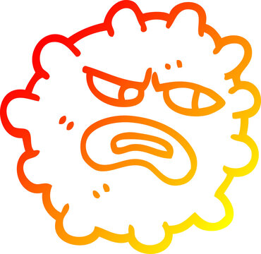 recommend clip art: warm gradient line drawing cartoon funny germ