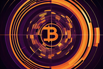 Bitcoin crypto currency, wallpaper business future exchange. Generative AI.