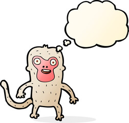 cartoon monkey with thought bubble