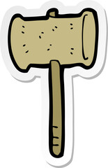 sticker of a cartoon gavel