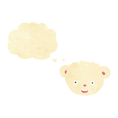 cartoon polar bear face with thought bubble