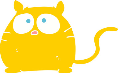 flat color illustration of a cartoon cat