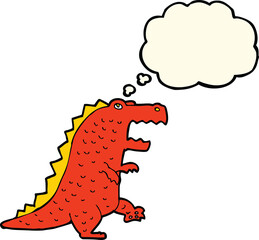 cartoon dinosaur with thought bubble