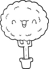 cartoon happy tree