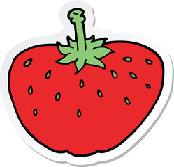sticker of a cartoon strawberry