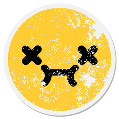 cute unsure dead face circular sticker