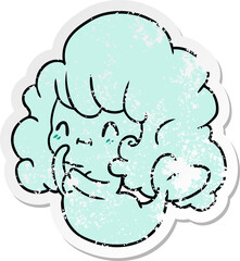 distressed sticker cartoon kawaii cute ghost mermaid