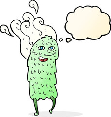 cartoon monster with thought bubble