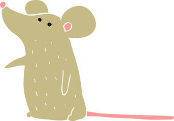 flat color illustration of a cartoon mouse