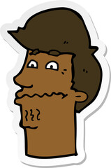 sticker of a cartoon nervous man
