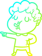 cold gradient line drawing cartoon man singing