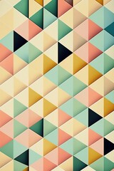 Endless pattern, triangles, pastel Colors. Generative AI.