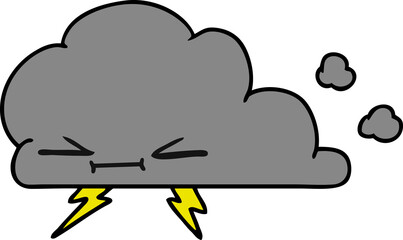 cartoon of a grumpy lightening cloud