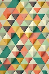 Endless pattern, triangles, pastel Colors. Generative AI.