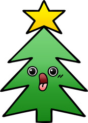 gradient shaded cartoon christmas tree