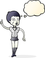 cartoon halloween girl with thought bubble