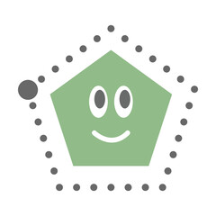 Fototapeta premium Dotted pentagon shape for tracing lines for preschool and kindergarten school kids for drawing practice