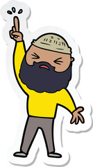 sticker of a cartoon man with beard